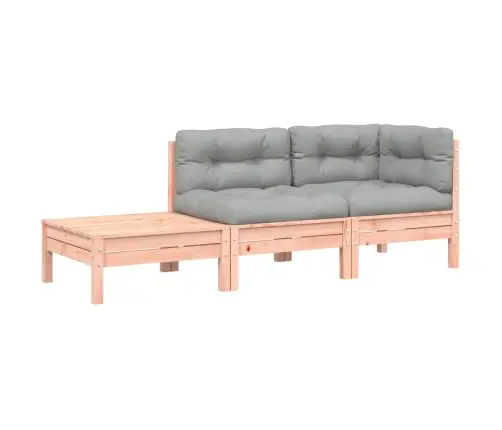 Dārza Dīvāns Ar Matračiem Un Kājsoliņu, Duglasa Egles Masīvkoks Vidaxl