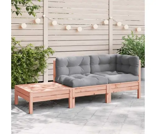 Dārza Dīvāns Ar Matračiem Un Kājsoliņu, Duglasa Egles Masīvkoks Vidaxl