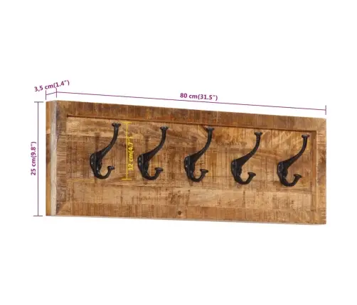 Seinale Kinnitatav Riidenagi 5 Konksuga, Mangopuit