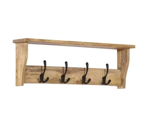 Sienas Drēbju Pakaramais Ar 4 Āķiem, Mango Masīvkoks Vidaxl