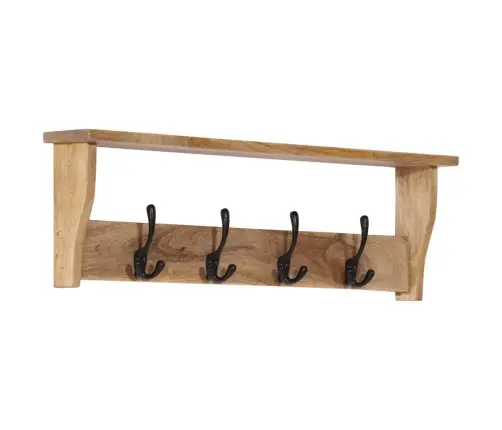 Sienas Drēbju Pakaramais Ar 4 Āķiem, Mango Masīvkoks Vidaxl
