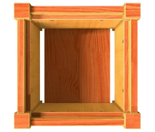 Sodo Lovelis, Vaško Rudas, 31X31X31cm Pušies Medienos Masyvas