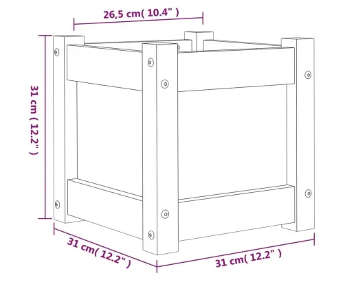 Sodo Lovelis, Vaško Rudas, 31X31X31cm Pušies Medienos Masyvas