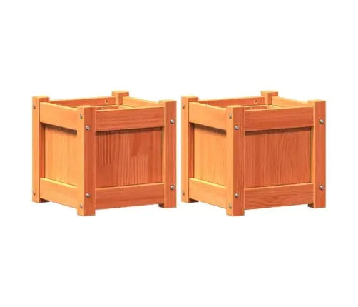 Dārza Puķu Kastes, 2 Gab., Vaska Brūnas, Priedes Masīvkoks Vidaxl