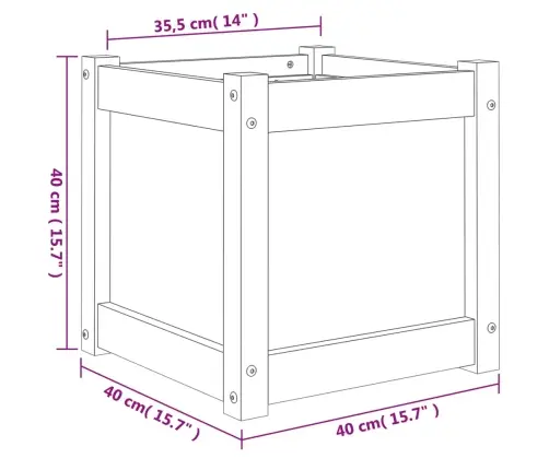 Dārza Puķu Kaste, 40X40X40 Cm, Priedes Masīvkoks Vidaxl