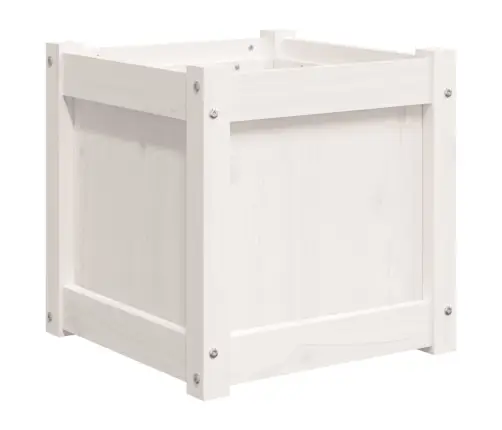 Dārza Puķu Kaste, Balts, 40X40X40 Cm, Priedes Masīvkoks Vidaxl