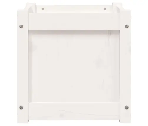 Dārza Puķu Kaste, Balts, 40X40X40 Cm, Priedes Masīvkoks Vidaxl