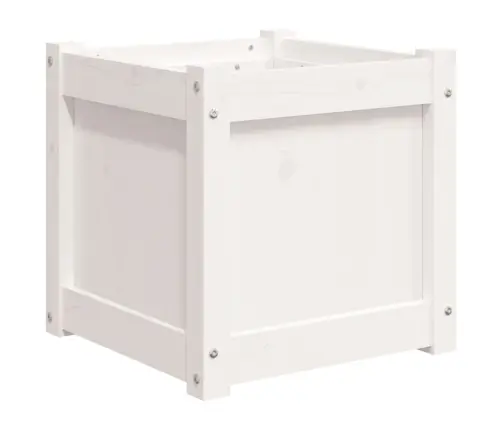 Dārza Puķu Kaste, Balts, 40X40X40 Cm, Priedes Masīvkoks Vidaxl