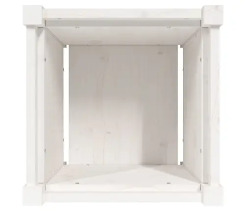 Dārza Puķu Kaste, Balts, 40X40X40 Cm, Priedes Masīvkoks Vidaxl