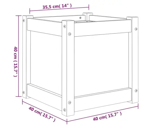 Dārza Puķu Kaste, Vaska Brūnas, 40X40X40 Cm, Priedes Masīvkoks Vidaxl