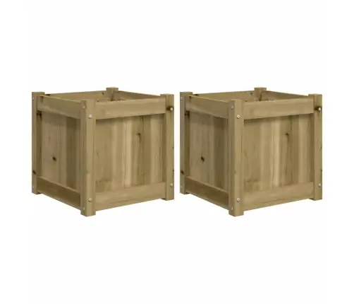 Dārza Puķu Kastes, 2 Gab., Impregnēts Priedes Koks Vidaxl