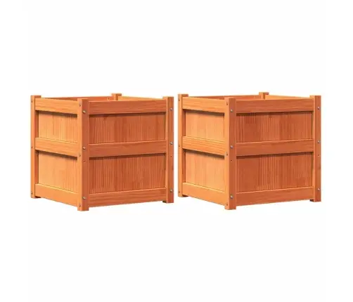 Dārza Puķu Kastes, 2 Gab., Vaska Brūnas, Priedes Masīvkoks Vidaxl