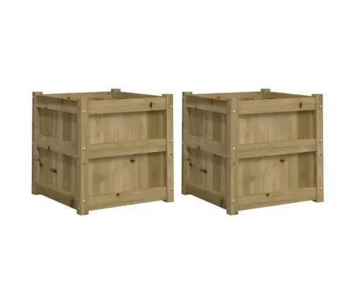 Dārza Puķu Kastes, 2 Gab., Impregnēts Priedes Koks Vidaxl