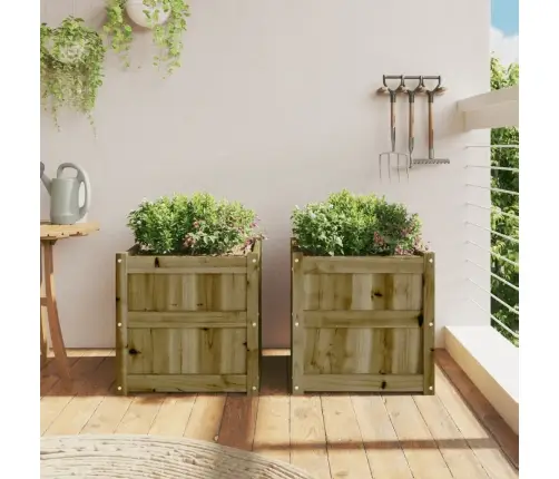 Dārza Puķu Kastes, 2 Gab., Impregnēts Priedes Koks Vidaxl