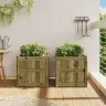 Dārza Puķu Kastes, 2 Gab., Impregnēts Priedes Koks Vidaxl