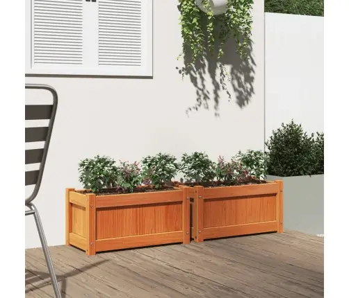 Dārza Puķu Kastes, 2 Gab., Vaska Brūnas, Priedes Masīvkoks Vidaxl