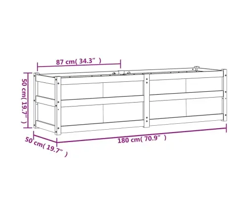Dārza Puķu Kaste, Vaska Brūnas, 180X50X50 Cm, Priedes Masīvkoks Vidaxl