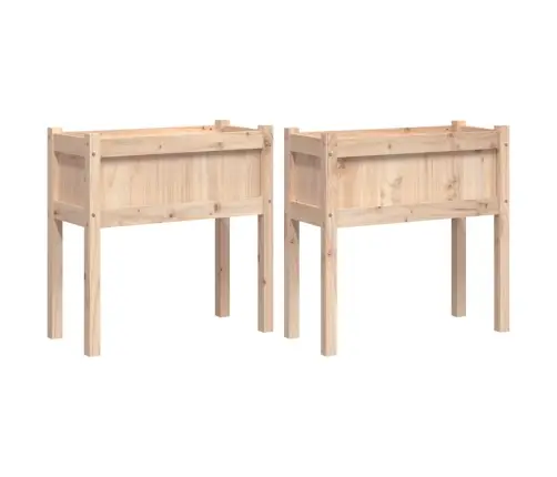 Dārza Puķu Kastes Ar Kājām, 2 Gab., Priedes Masīvkoks Vidaxl