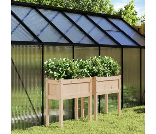 Dārza Puķu Kastes Ar Kājām, 2 Gab., Priedes Masīvkoks Vidaxl
