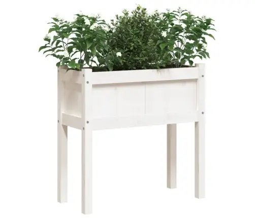 Jalgadega Aia Taimekast, Valge, 70 X 31 X 70 cm Männipuit