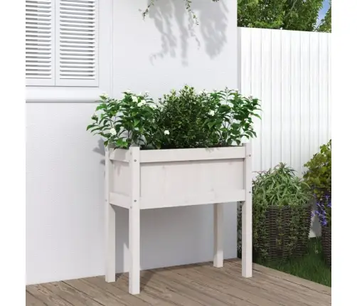 Jalgadega Aia Taimekast, Valge, 70 X 31 X 70 cm Männipuit