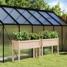 Dārza Puķu Kastes Ar Kājām, 2 Gab., Priedes Masīvkoks Vidaxl