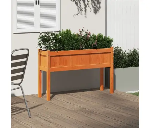 Dārza Puķu Kaste Ar Kājām, Vaska Brūnas, 110X31X70 Cm, Priede Vidaxl