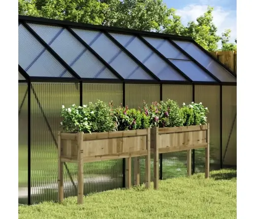 Dārza Puķu Kastes Ar Kājām, 2 Gab., Impregnēts Priedes Koks Vidaxl