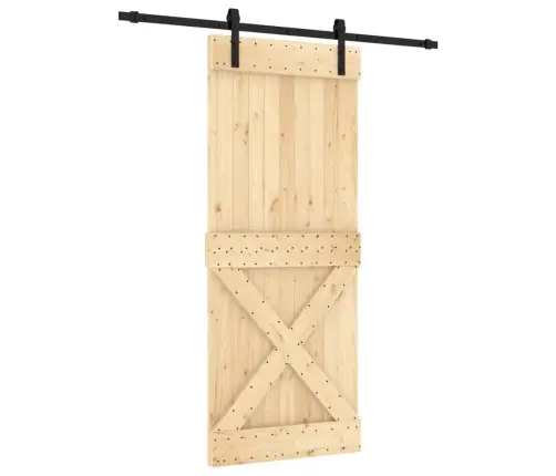 Stumdomos Durys Su Įrangos Rinkiniu, 85X210cm Pušies Masyvas