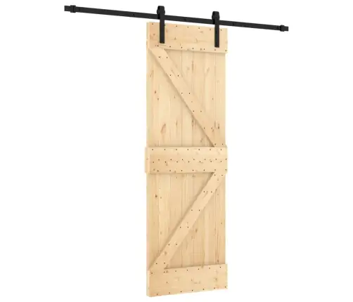 Stumdomos Durys Su Įrangos Rinkiniu, 70X210cm Pušies Masyvas