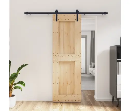 Bīdāmās Durvis Ar Stiprinājumiem, 70X210 Cm, Priedes Masīvkoks Vidaxl