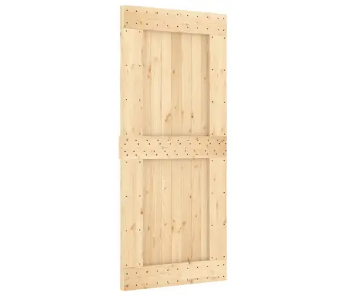 Stumdomos Durys Su Įrangos Rinkiniu, 90X210cm Pušies Masyvas