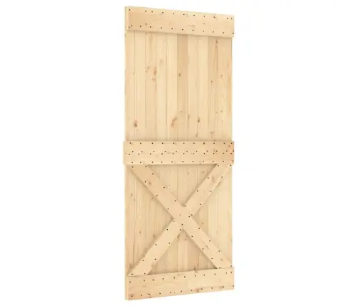 Bīdāmās Durvis Ar Stiprinājumiem, 90X210 Cm, Priedes Masīvkoks Vidaxl