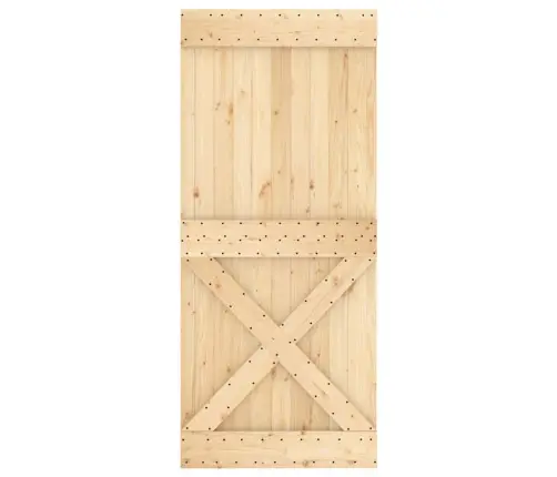 Bīdāmās Durvis Ar Stiprinājumiem, 90X210 Cm, Priedes Masīvkoks Vidaxl