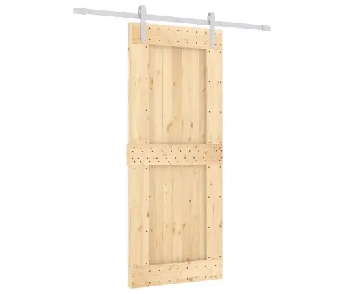 Stumdomos Durys Su Įrangos Rinkiniu, 85X210cm Pušies Masyvas