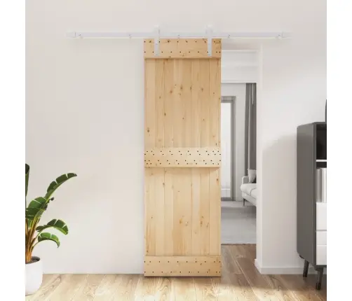 Stumdomos Durys Su Įrangos Rinkiniu, 70X210cm Pušies Masyvas