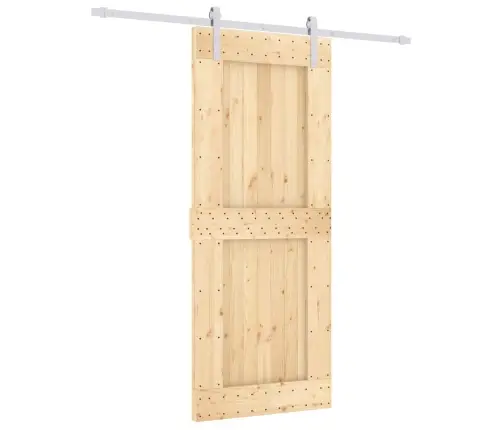 Bīdāmās Durvis Ar Stiprinājumiem, 85X210 Cm, Priedes Masīvkoks Vidaxl