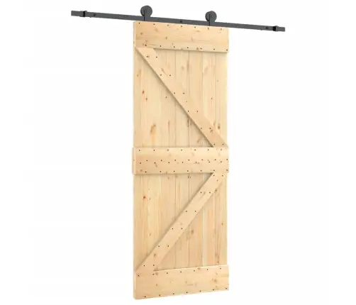 Stumdomos Durys Su Įrangos Rinkiniu, 85X210cm Pušies Masyvas