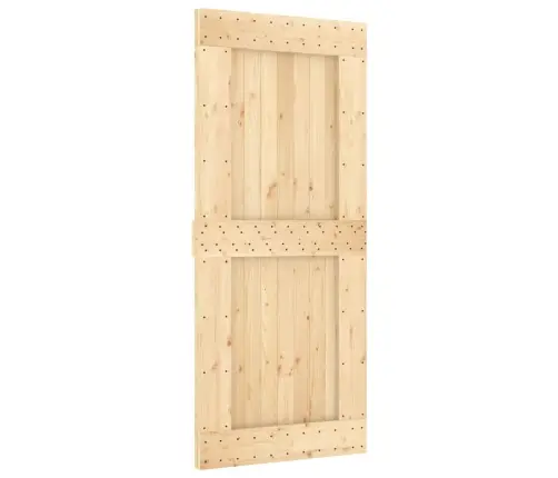 Stumdomos Durys Su Įrangos Rinkiniu, 90X210cm Pušies Masyvas