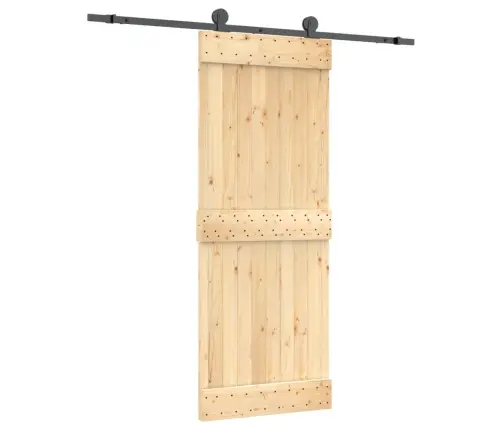 Stumdomos Durys Su Įrangos Rinkiniu, 80X210cm Pušies Masyvas