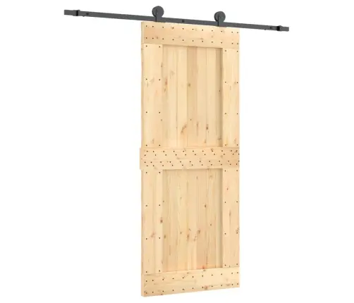 Stumdomos Durys Su Įrangos Rinkiniu, 85X210cm Pušies Masyvas