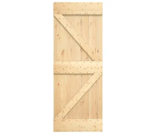 Stumdomos Durys Su Įrangos Rinkiniu, 80X210cm Pušies Masyvas