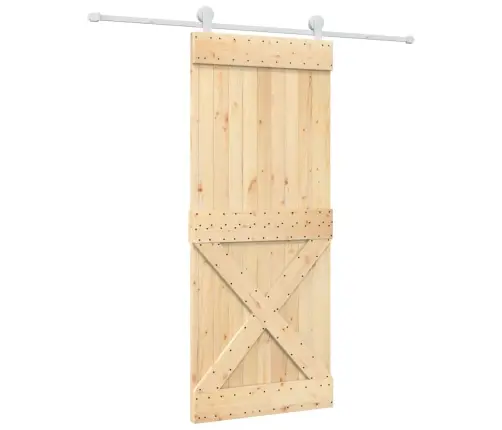 Bīdāmās Durvis Ar Stiprinājumiem, 85X210 Cm, Priedes Masīvkoks Vidaxl