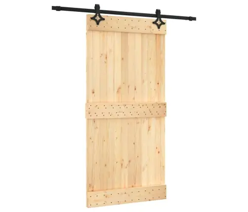 Stumdomos Durys Su Įrangos Rinkiniu, 100X210cm Pušies Masyvas