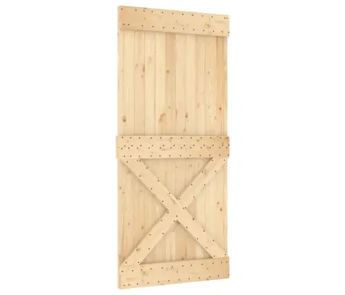 Bīdāmās Durvis Ar Stiprinājumiem, 95X210 Cm, Priedes Masīvkoks Vidaxl