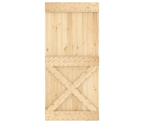 Bīdāmās Durvis Ar Stiprinājumiem, 95X210 Cm, Priedes Masīvkoks Vidaxl