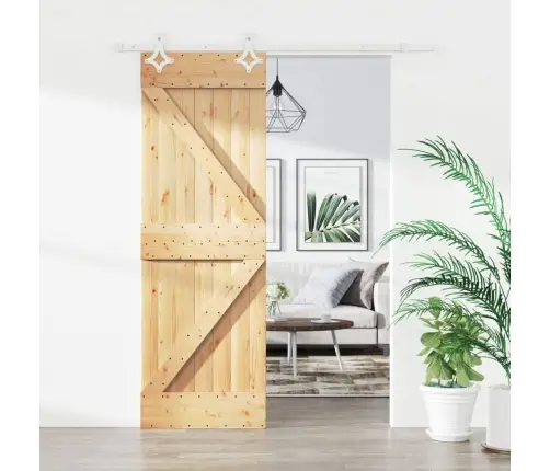 Bīdāmās Durvis Ar Stiprinājumiem, 70X210 Cm, Priedes Masīvkoks Vidaxl