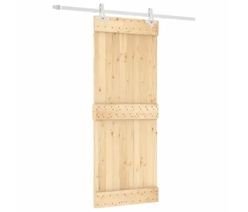 Stumdomos Durys Su Įrangos Rinkiniu, 80X210cm Pušies Masyvas