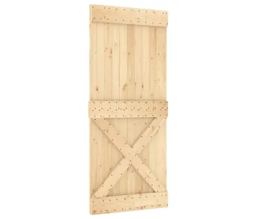 Bīdāmās Durvis Ar Stiprinājumiem, 90X210 Cm, Priedes Masīvkoks Vidaxl