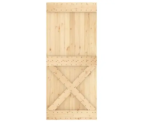 Bīdāmās Durvis Ar Stiprinājumiem, 90X210 Cm, Priedes Masīvkoks Vidaxl